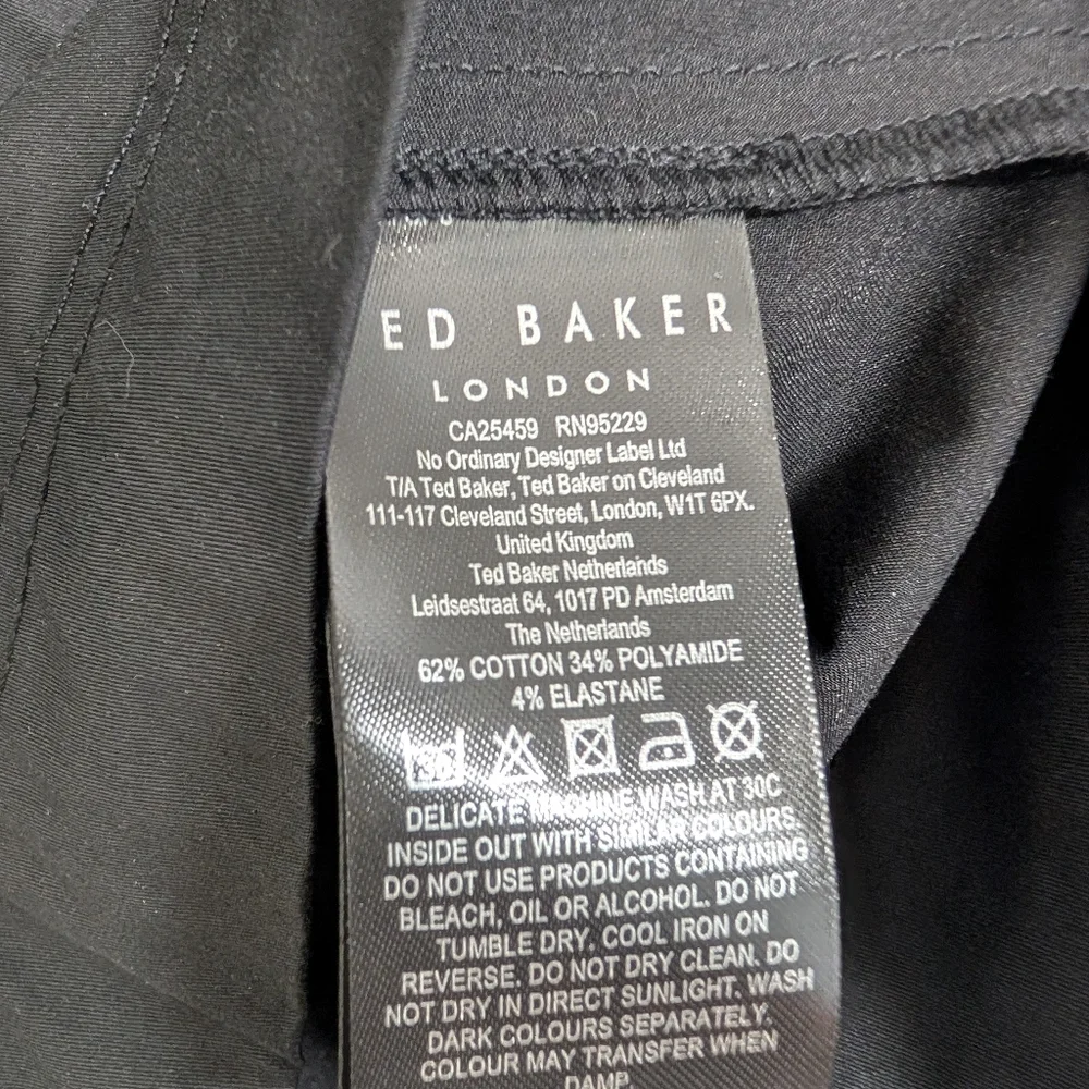 TED BAKER BLACK BURDUR STITCH DETAIL PUFF SLEEVES TOP SIZE 2 - Picture 9 of 9